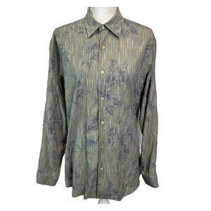 Tommy Bahama‎ Shirt Men M Relax Stripe Long Sleeve Hawaiian Beach Camp